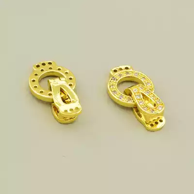 Застібка Фіаніт 17х11мм. (позолота 18к лимонна)