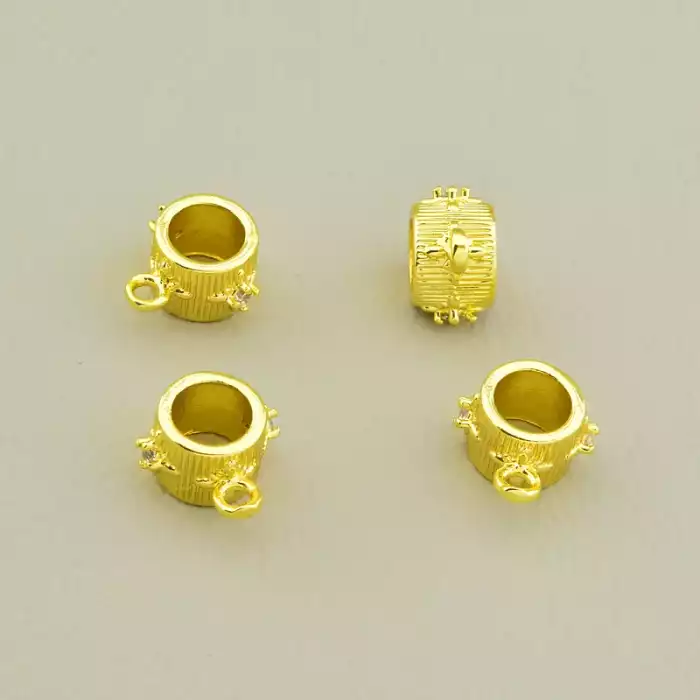 🏷️️ Тримач для кулона Фіаніт 7х7мм. (позолота 18к лимонна) F-105568