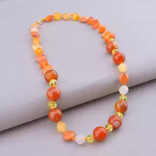 Намисто Сердолік, Чеський кришталь 51 см.