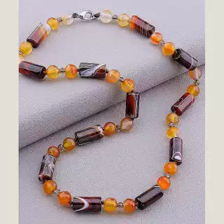 Намисто Сердолік, Чеський кришталь 47 см