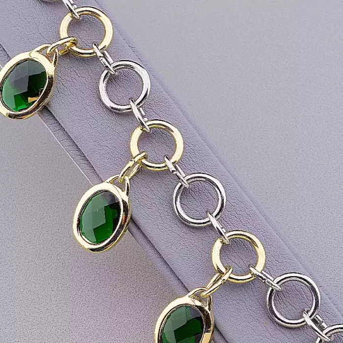 🏷️️ Браслет з карабіном Abella Фіаніт 19 см ss_82442