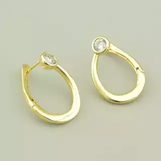 Сережки англійський замок Xuping Фіаніт (позолота лимонна 18к)