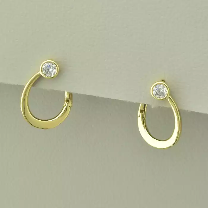 🏷️️ Сережки англійський замок Xuping Фіаніт (позолота лимонна 18к) ss_99689