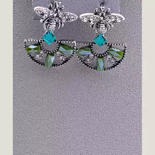 Сережки пусети Juleeze Фіаніт (родій)