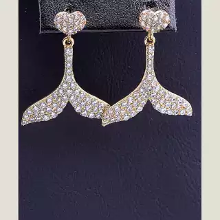 Сережки пусети Xuping Фіаніт (позолота 18к)