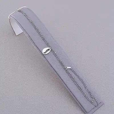 🏷️️ Браслет з карабіном на ногу Stainless Steel 19 см F-85613
