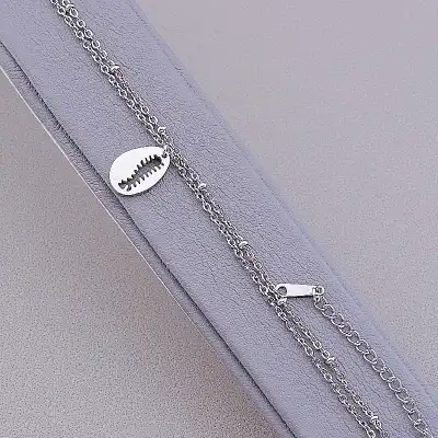 🏷️️ Браслет з карабіном на ногу Stainless Steel 19 см F-85613