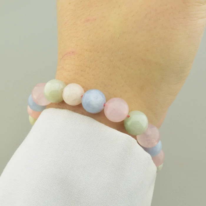 🏷️️ Браслет резинка Морганіт 19 см. ss_94563