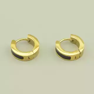 Сережки-кільця класичні Xuping Емаль (позолота 18к лимонна)