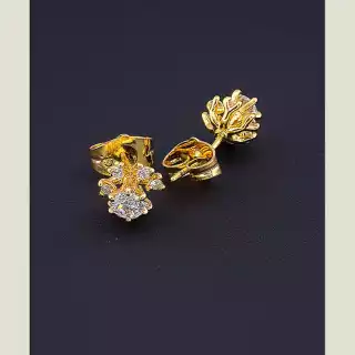 Сережки кільця Xuping Фіаніт (позолота 18к)