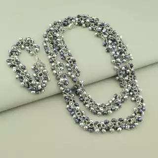 Намисто+Браслет Чеський кришталь 82 см.