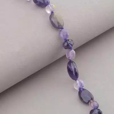 🏷️️ Намисто Аметист, Чеський кришталь 50 см. F-89142