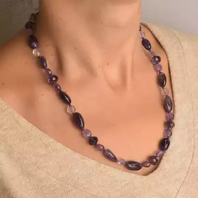 🏷️️ Намисто Аметист, Чеський кришталь 50 см. F-89142