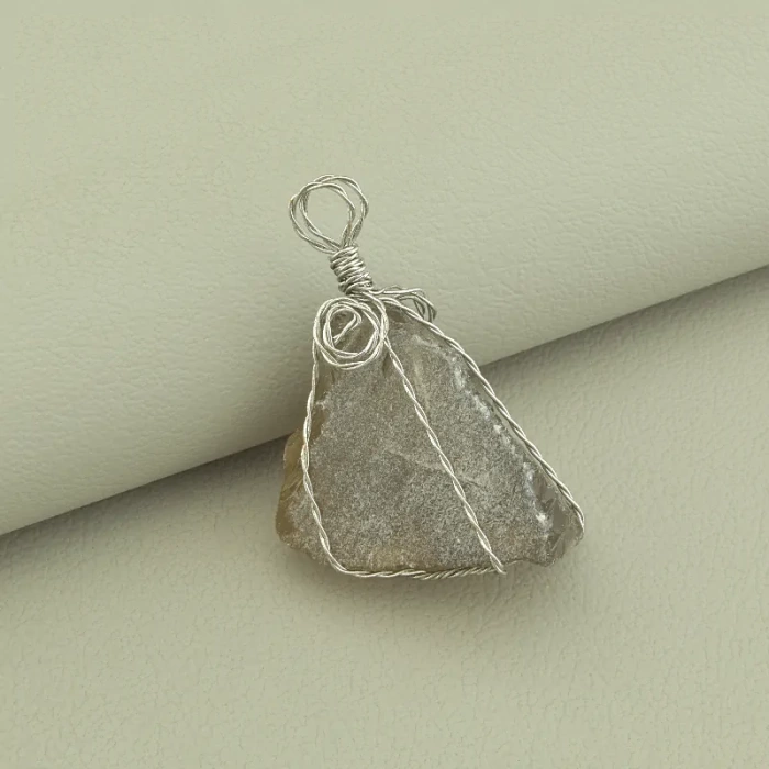 🏷️️ Кулон Раухтопаз у дроті 50х25мм. ss_104144