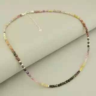 Підвіска Турмалін Срібло (44 см, карабін, різнокольоровий, срібний)