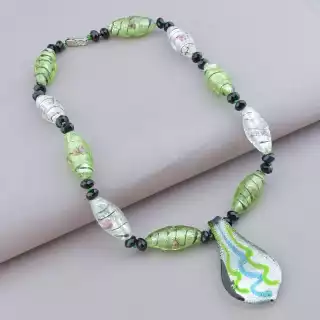 Намисто Муранское скло, Чеський кришталь 47 см.