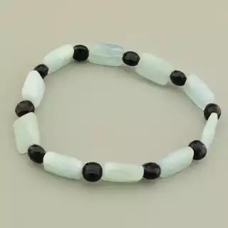 Браслет на резинці Аквамарин, Агат 17 см