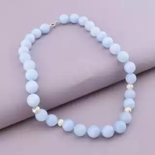 Намисто Аквамарин 44 см. (срібло 925 проба)