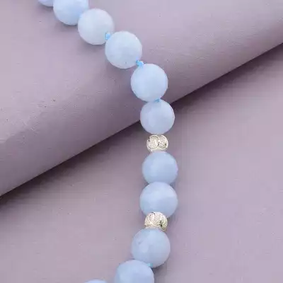 🏷️️ Намисто Аквамарин 44 см. (срібло 925 проба) F-90991