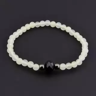 Браслет на резинці Гематит, Агат 15 см