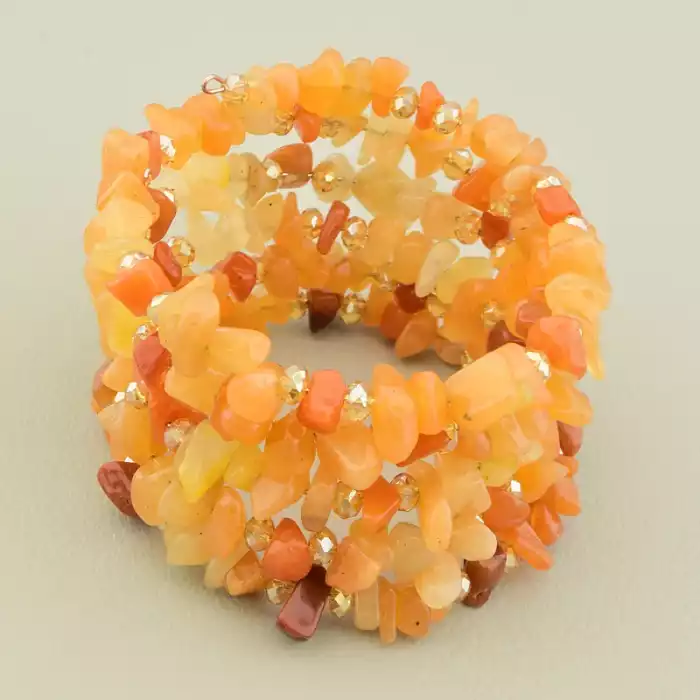 🏷️️ Браслет Сердолік, Чеський кришталь 17 см ss_105973