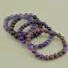 🏷️️ Браслет резинка Аметист, Яшма, Агат 19 см. F-98673