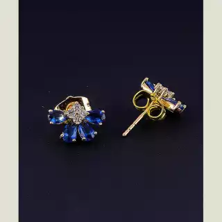 Сережки пусети Xuping Фіаніт (позолота 18к)