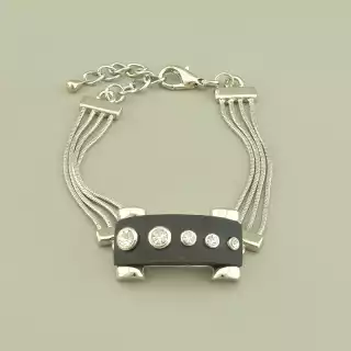 Браслет з карабіном Abella Фіаніт 18 см.