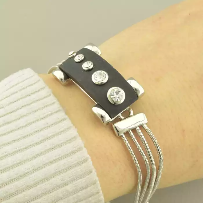 🏷️️ Браслет з карабіном Abella Фіаніт 18 см. ss_100627