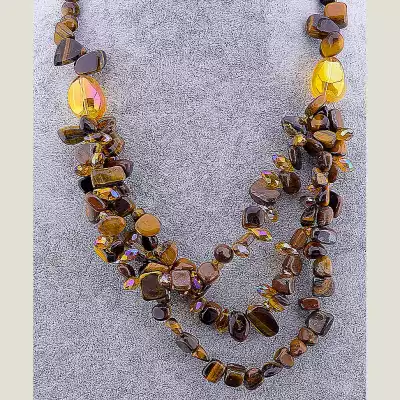 🏷️️ Намисто Тигрове око 52 см F-13519