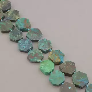 Намистини Хрізоколла 40 см на нитці (натуральне каміння, без застібки)