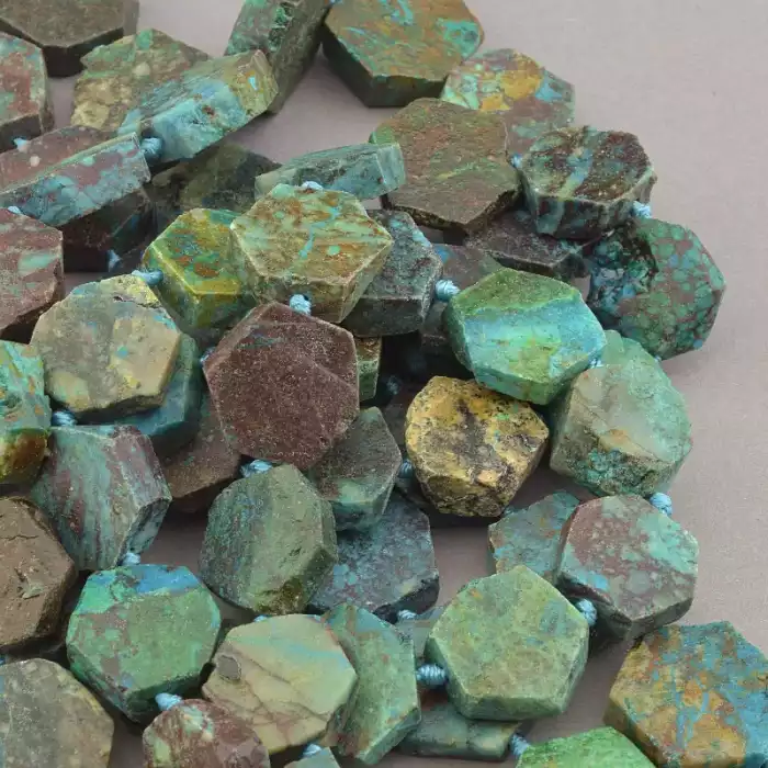 🏷️️ Намистини Хрізоколла 40 см на нитці (натуральне каміння, без застібки) ss_82886