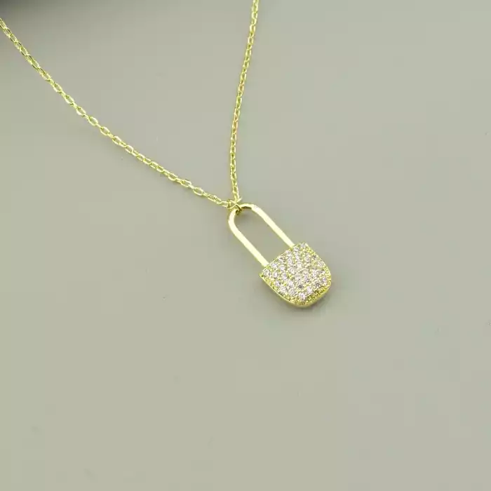 🏷️️ Підвіска замок Saiya Фіаніт 41 см (позолота 18к лимонна) ss_93772