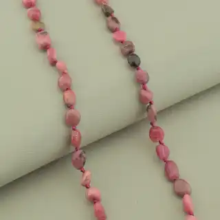 Намисто Родоніт (cрібло 925 проба) 51 см.