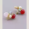 🏷️️ Сережки пусети Hand Made Сердолік F-40961