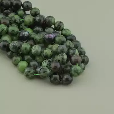 🏷️️ Намистини Цоізіт 40 см. 10 мм. на нитці (натуральне каміння, без застібки) в формі кульки F-94006