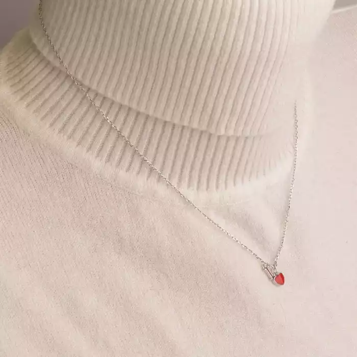 🏷️️ Підвіска I Love серце Saiya емаль 40 см (родій) ss_94123