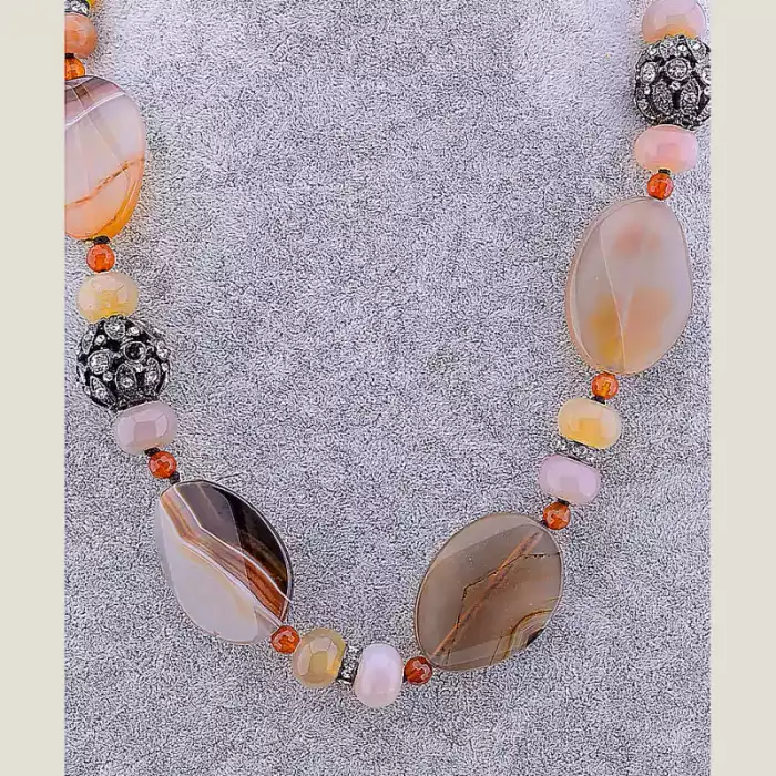 🏷️️ Намисто Сердолік, Агат 76 см ss_77476