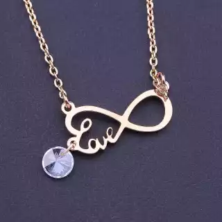 Підвіска нескінченність Love Stainless Steel Фіаніт 40 см