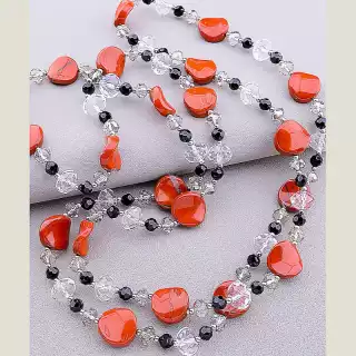 Намисто Яшма, Чеський кришталь 120 см