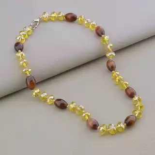 Намисто Котяче око, Чеський кришталь 42 см.