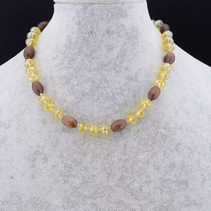 🏷️️ Намисто Котяче око, Чеський кришталь 42 см. ss_87750