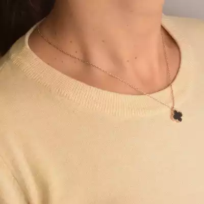 🏷️️ Підвіска + Сережки Saiya емаль 41 см. (позолота 18к (рожева)) F-95699