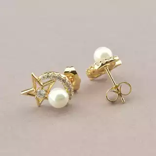 Сережки пусети Xuping Майорка (позолота 18к)