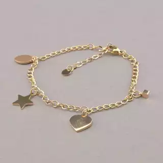 Браслет з карабіном Xuping 17 см. (позолота 18к рожева)