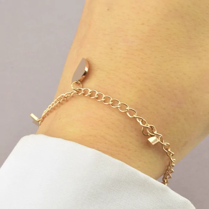 🏷️️ Браслет з карабіном Xuping 17 см. (позолота 18к рожева) ss_95932