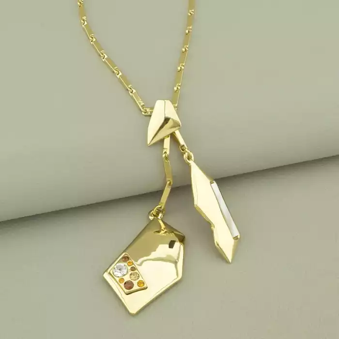 🏷️️ Підвіска Abella Фіаніт 41 см (позолота 18к) ss_103398