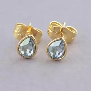 Сережки пусети Xuping Swarovski (позолота 18к)