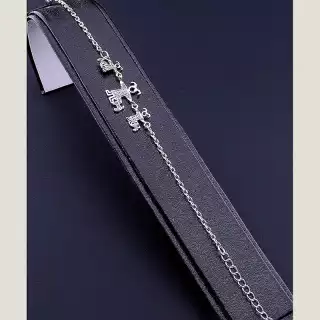 Браслет з карабіном Xuping Фіаніт (родій)