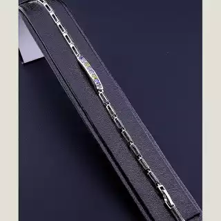 Браслет складний Xuping Фіаніт 17 см (родій)